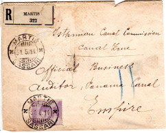 Italien 1914, 50 C. Auf Einschreiben Brief V. MARTIS N. Panama Canal Zone! - Unclassified