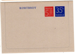 Schweden K 39, Ungebr. 35+5 öre Kartenbrief Ganzsache  - Storia Postale