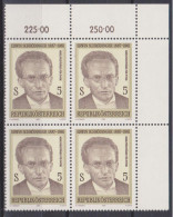 1987 , Mi 1892 ** (1) - 4 Er Block Postfrisch - 100. Geburtstag Von Prof. Dr. Erwin Schrödinger - Neufs