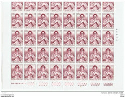 REPUBBLICA:  1973  E. CARUSO  -  £. 50  VIOLETTO  LILLA   FGL. 40  N. -  SASS. 1241 - Full Sheets