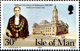 Man Poste N** Yv:265 Mi:266 Melbourne Town Hall - Isle Of Man