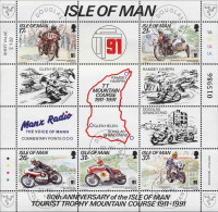 Man Bloc Obl Yv:16 80th Anniversary Of The Tourist Trophy Mountain Course (TB Cachet Rond) - Man (Ile De)