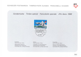 Suisse Avion Obl Yv:49 Mi:1369 Pro Aero JU52 & Mt Cervin (TB Cachet à Date) Feuillet - FDC