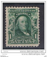 U.S.A.:  1902/03  B. FRANKLIN -  1 C. STAMP  NO  GLUE  -  YV/TELL. 144 - Gebraucht