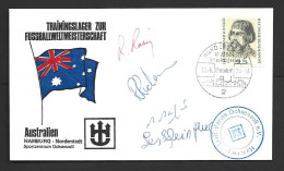 West Germany Soccer World Cup 1974 Australia Training Centre Cover , Multi Signed , 25 Pf Franking ,  Norderstedt Cancel - 1974 – Westdeutschland