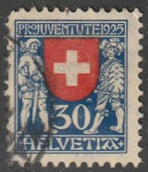 Schweiz: 1924, Mi. Nr. 212, „Pro Juventute“: Wappen (VII),  30+10 C. Bundeswappen,.   Gestpl./used - Gebruikt