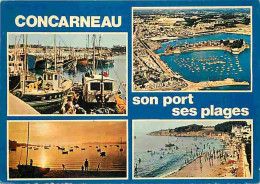 29 - Concarneau - Multivues - Bateaux - Plages - Flamme Postale - Voir Scans Recto Verso  - Concarneau