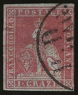 Toscane        .  Yvert    .   4  (2 Scans)    .   1851    .     O      .    Cancelled - Toscana