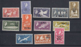 South Georgia 1977-1978 Decimal Surcharges 12v ** Mnh (60071) - South Georgia