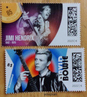 Germany 2022-2023, Popstars David Bowie And Jimi Hendrix, MNH Stamps Set - Nuevos