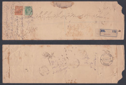 Inde British India 1912 Used Registered King George V, Edward VII Stamps, Cover, Safipur, Unnao, Return Mail? - 1911-35 Roi Georges V