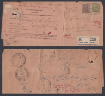 Inde British India 1936 Used Registered Cover, Civil Judge, Lucknow, King George V Stamps, REturn Mail, Acknowledgement - 1911-35 Koning George V