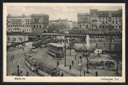 AK Berlin, Hallesches Tor Mit Geschäften Und Strassenbahn  - Tramways