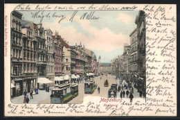 AK Magdeburg, Strassenbahnen Auf Dem Breiteweg  - Tramways