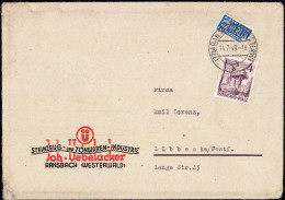 604354 | Dekorativer Brief Der Steinzeug Und Tonwaren Fabrik Uebelacker | Ransbach-Baumbach (W 5412) - Emergency Issues American Zone