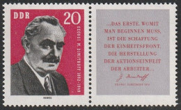 DDR: 1962, Zusammendruck: W Zd 29, 894/Zf,  20/Zf,  80. Geburtstag Von Georgie M. Dimitrow..   **/MNH - Se-Tenant