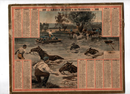 ALMANACH Des POSTES Et Des TELEGRAPHES 1909 .  La Cavalerie Passant Une Rivière . CALENDRIER - Formato Grande : 1901-20