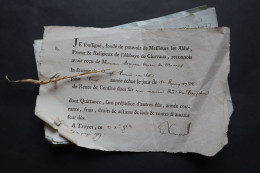 1787  ABBAYE De Clairvaux Quittances TROYES - Documenti Storici