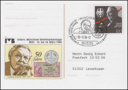 PSo 51 Messe München & Erhard, FDC ESSt München 50 Jahre Deutsche Mark 12.3.98  - Autres & Non Classés