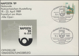 PU 290/18 NAPOSTA'89 Frankfurt/Main Alte Oper, SSt NAPOSTA-Logo 19.4.1989 - Private Covers - Mint