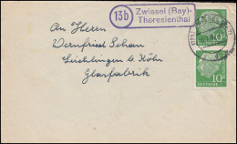 Landpost-Stempel Zwiesel (Bay) - Theresienthal, ZWIESEL 16.7.58 - Andere & Zonder Classificatie