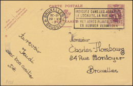 Belgien Postkarte P 138 Wappenlöwe 40 C. Ortskarte BRUXELLES-BRÜSSEL 4 - 29.7.30 - Andere & Zonder Classificatie