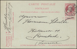 Belgien Postkarte P 47 Leopold Mit Sonntagsanhängsel ANTWERPEN 21.12.1908 - Andere & Zonder Classificatie