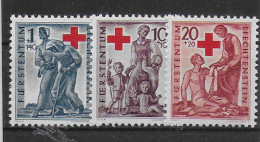 LIECHTENSTEIN 1945 " CROCE ROSSA " SERIE DI 3 VALORI ** MNH LUSSO C2060 - Unused Stamps