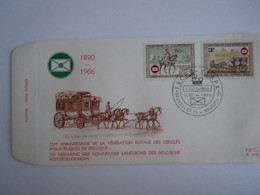 België Belgique FDC 1966 Postiljon Te Paard Postillon à Cheval Postkoets Malle-poste Cob 1395-1396 - 1961-1970