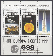 ZYPERN Türk. Block 9, Postfrisch **, Europa CEPT: Europäische Weltraumfahrt., 1991 - Ungebraucht