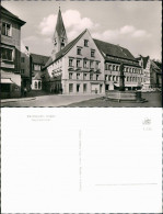 Kaufbeuren Neptunbrunnen Häuser Partie Mit Kirche, Geschäft, Autos 1960 - Kaufbeuren