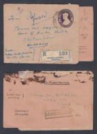 Inde British India 1945 Used Registered King George VI Cover, Lucknow, Refused, Return Mail, Postal Stationery - 1911-35 King George V