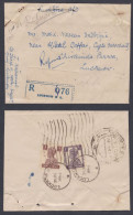 Inde British India 1946 Used Registered Cover, Lucknow, Refused, Return Mail, King George VI Stamps - 1911-35 Koning George V