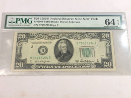 AMERICA BANKNOT $20 /1950B FEDERAL RASERVE NOTE NEW YORK FR#2061-B BB BLOCK PRIEST ANDERSON-1PCS PMG 64 EPQ - Colecciones Lotes Mixtos