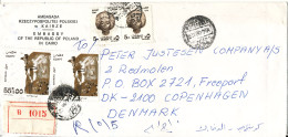 Egypt Registered Cover Sent To Denmark 16-4-1998 Topic Stamps (from The Embassy Of Poland Cairo) - Cartas & Documentos