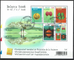 2006 Bloc 133 (N°3555/59) - Belgica 2006 - Wereldkampioenschap Jeugdfilatelie - Gestempeld - Oblitéré - 2002-… (€)