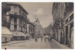 Bellinzona, Via Stazione, Scatto Animato,   Viaggiata 1918 - Bellinzone