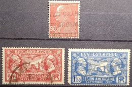 N° 243 à 245 M.Berthelot 90c Rouge + Légion Américaine 90c Et 1f50. USED - Gebraucht