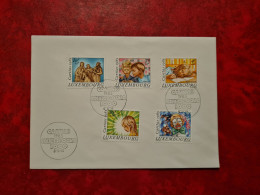 LETTRE CARTE LUXEMBOURG 1985 FDC SERIE CARITAS - Andere & Zonder Classificatie