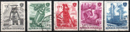 ÖSTERREICH, AUTRICHE, 1961, MI NR 1092 - 1096, 15 JAHRE VERSTAATLICHE UNTERNEHMEN, GESTEMPELT,  OBLITERE - Oblitérés