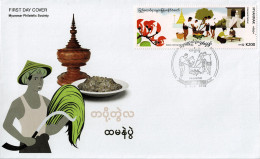 MYANMAR 2019 Mi 467 RICE FESTIVAL FDC - ONLY 1000 ISSUED - Myanmar (Burma 1948-...)