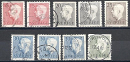 Schweden, 1957, Michel-Nr. 424-428 A+D, Gestempelt - Gebruikt