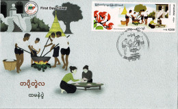 MYANMAR 2019 Mi 467 RICE FESTIVAL FDC - Buddismo