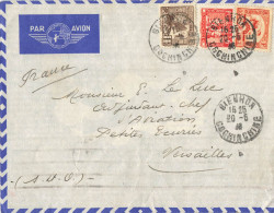 LETTRE AVION BIENHOA COCHINCHINE 20/6/1938 POUR ADJ CHEF AVIATION PETITES ECURIES VERSAILLES - Briefe U. Dokumente