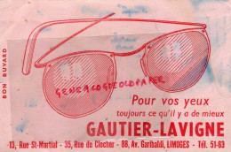 87- LIMOGES- BUVARD GAUTIER LAVIGNE-13 RUE SAINT MARTIAL- OPTICIEN LUNETTES - O