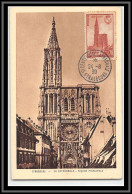 49304 N°443 Cathédrale De Strasbourg Eglise Church 24/6/1939 France Carte Maximum (card) édition Brun - 1930-1939