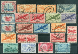 USA Air Mail Lot De Timbres Oblitérés Entre 1928 Et 1950 - 1a. 1918-1940 Afgestempeld
