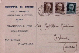 1945-Imperiale Senza Fasci C.60 E Due C.30 (516+521) Su Cartolina Roma (19.11) - Marcophilie