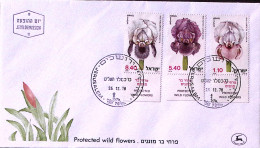 1976-Israele Fiori Selvatici Serie Cpl. (724/6 Con Bandelletta) Fdc - FDC