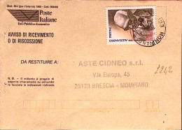 1996-PERTINI Lire 750 Isolato Su Avviso Ricevimento - 1991-00: Marcophilie